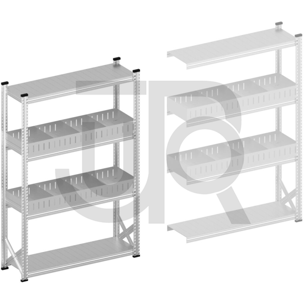 Vakkenstelling H1972 x D320 | startset vak 1350 mm | rechte opzetranden 100 mm-0