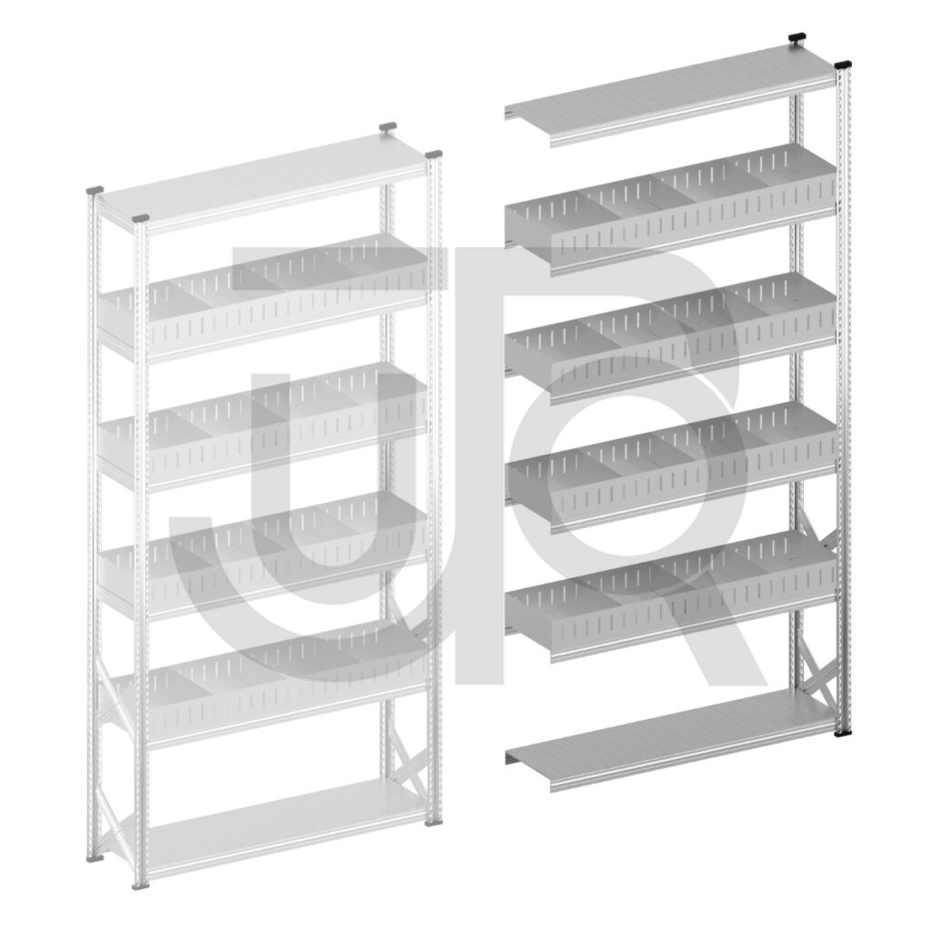 Vakkenstelling H3028 x D320 | aanbouwset vak 1500 mm | rechte opzetranden 100 mm-0